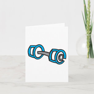 Cool Dumbbell Fitness Blue and Grey Gym Graphic Card