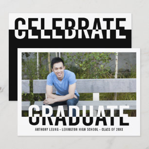 Cool Duotone EDITABLE COLOR Graduation Invitation