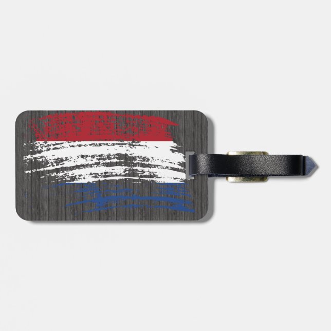 Cool Dutch flag design Luggage Tag (Back Horizontal)