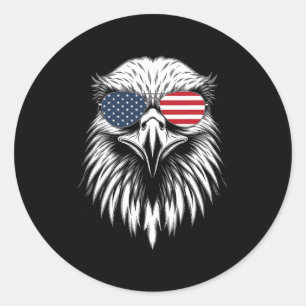 Cool Eagle Us American Flag 4th Of July For Men Wo Classic Round Sticker