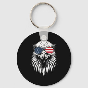 Cool Eagle Us American Flag 4th Of July For Men Wo Key Ring