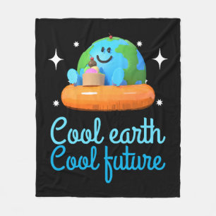 Cool earth, Cool future - Earth Fleece Blanket