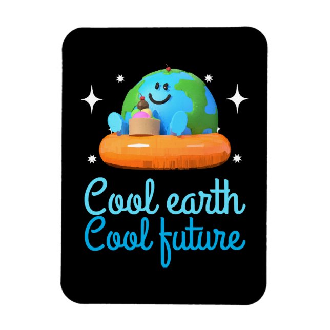 Cool earth, Cool future - Earth Magnet (Vertical)