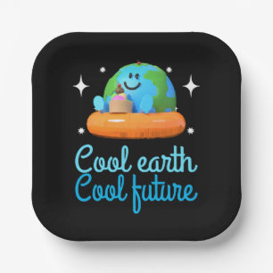 Cool earth, Cool future - Earth Paper Plate