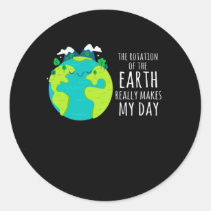 Cool Earth Day Funny Planet Humour Environmental Classic Round Sticker