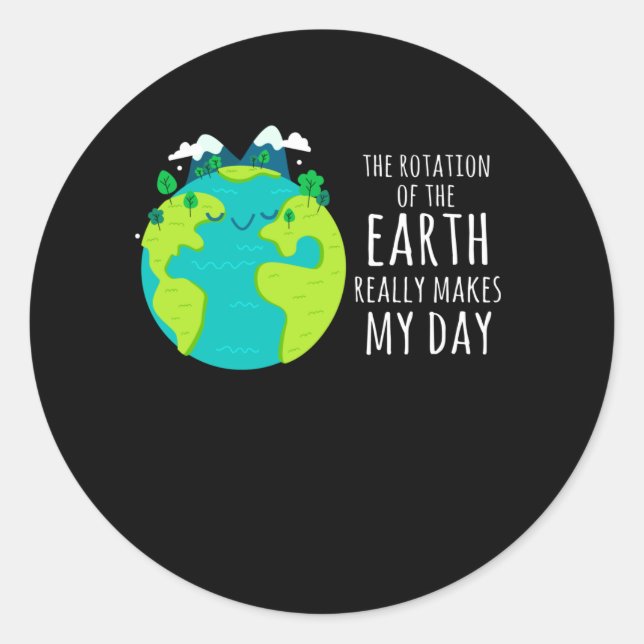 Cool Earth Day Funny Planet Humour Environmental Classic Round Sticker (Front)