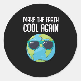 Cool Earth Day Planet Save Environment Classic Round Sticker