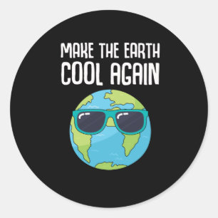Cool Earth Day Planet Save Environment Classic Round Sticker