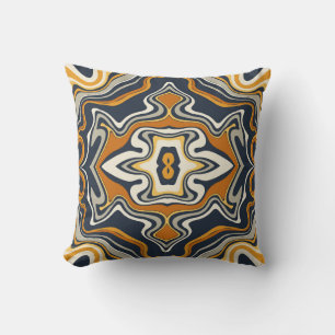 Cool Earth Tone Swirls Cushion