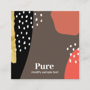 Cool Earthy Abstract Art Square Business Card