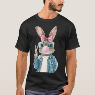 Cool Easter Bunny Blow Bubble Gum Rabbit Egg Hunt T-Shirt