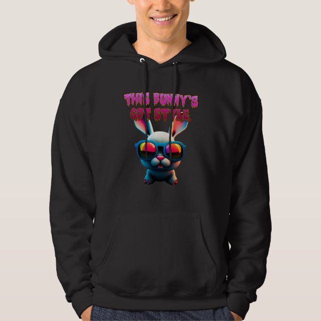 Cool Easter Bunny Happy Easter Friends Bunny Style Hoodie (Front)