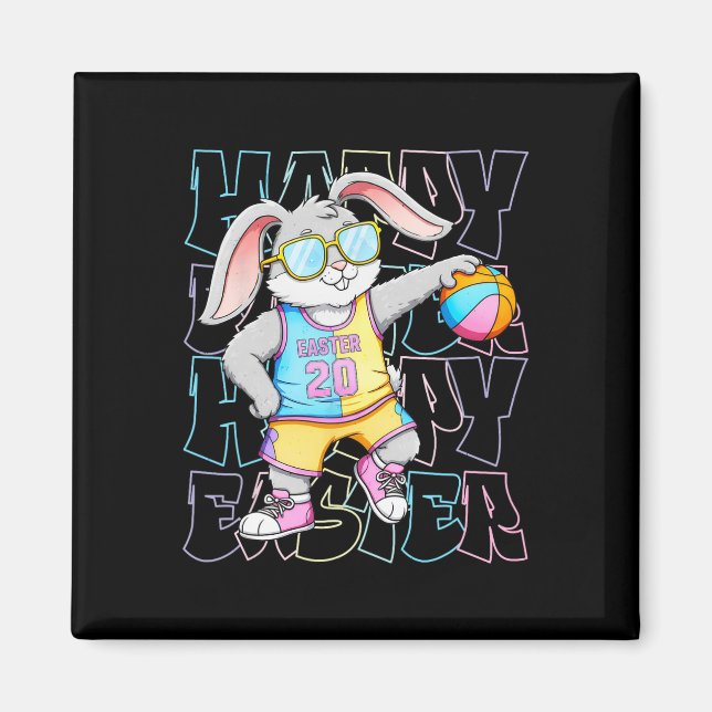 Cool Easter Bunny Sketll Happy Easter For Kids Adu Magnet (Front)
