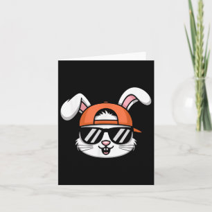 Cool Easter Bunny With Hat Funny Boys Kids Card