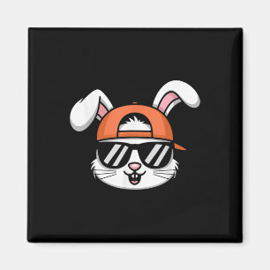 Cool Easter Bunny With Hat Funny Boys Kids Magnet