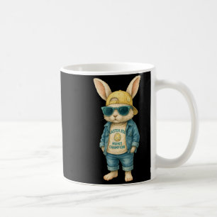 Cool easter bunny with sunglasses for boys teensCo Coffee Mug