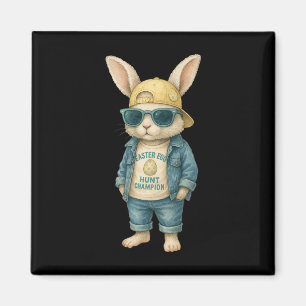 Cool Easter Bunny With Sungles For Boys Teens Men Magnet