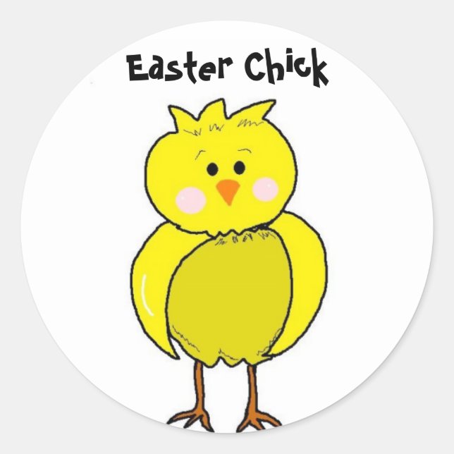 Cool Easter Chick Classic Round Sticker (Front)
