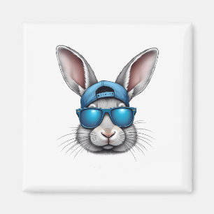 Cool Easter Day Bunny Face With Sungles Men Boys K Magnet