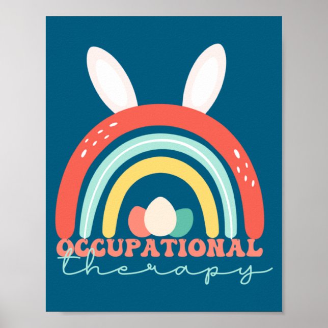 Cool Easter Occupational Therapy Rainbow Ot Poster (Front)