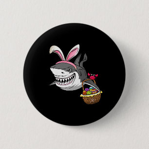Cool Easter Shark Easter Sket Bunny Ears Happy Eas 6 Cm Round Badge