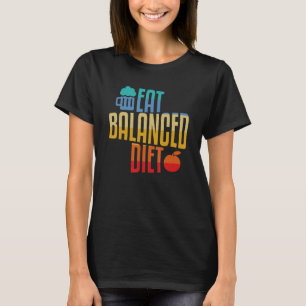 Cool Eat Balanced Diet Apple And Beer Dieters T-Shirt