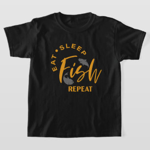 Cool eat sleep fish repeat word art T-Shirt
