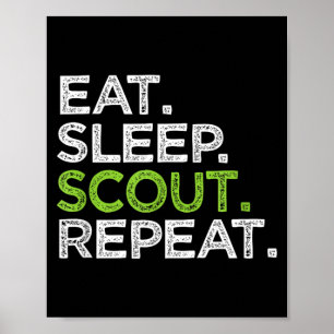 Cool Eat Sleep Scout Repeat Cub Love Scouting Poster