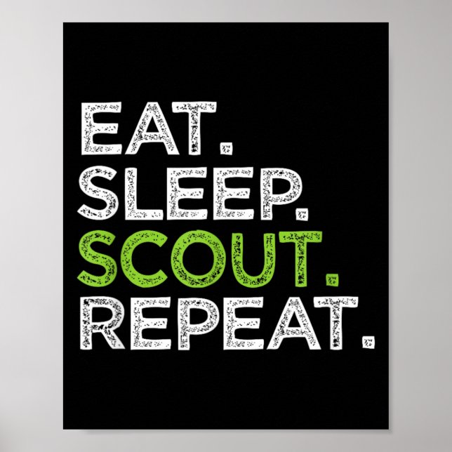 Cool Eat Sleep Scout Repeat Cub Love Scouting Poster (Front)