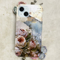 Cool Edgy Shabby Vintage Roses on Torn Paper