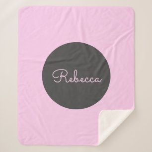Cool Editable Pink Retro-Modern Script Design Sherpa Blanket