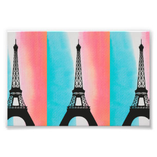 Cool Eiffel Tower Paris colourful background Photo Print