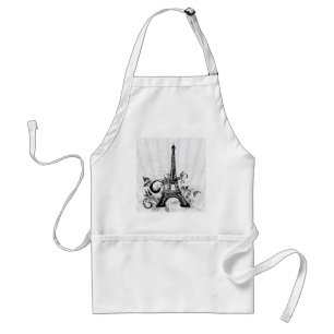 Cool Eiffel Tower swirls dots splatters butterfly Standard Apron