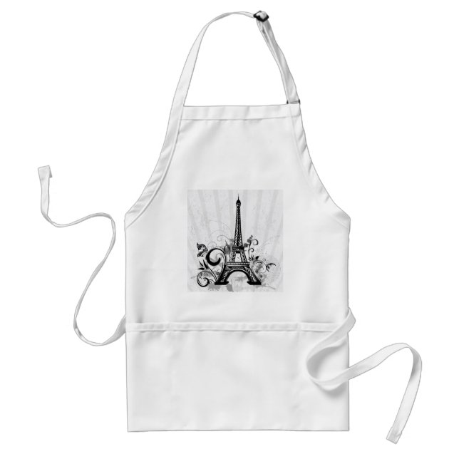 Cool Eiffel Tower swirls dots splatters butterfly Standard Apron (Front)