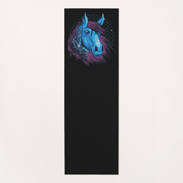 Cool Eighties Style Horse Yoga Mat (Front)