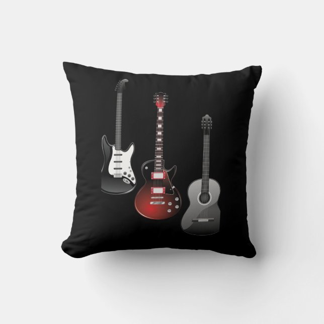 Cool Electric Guitars for Music Lovers Custom Gift Cushion (Front)