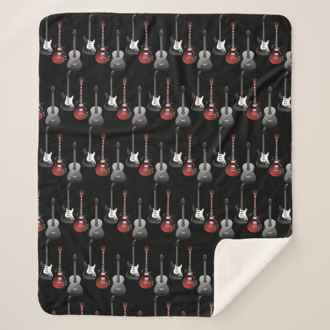 Cool Electric Guitars for Music Lovers Gift Sherpa Blanket (Front)