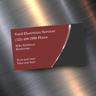 Cool Electrician Modern Magnetic Business Card
