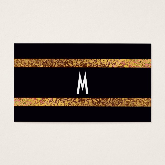 Cool Elegant Black/Gold Modern Retro Save-the-Date (Front)