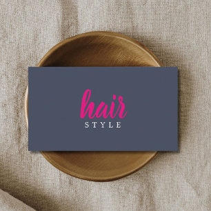 Cool Elegant Blue Pink White Hair Stylist Business Card