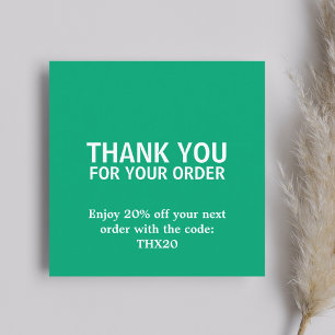 Cool Elegant Bold Green Thank You Card Coupon