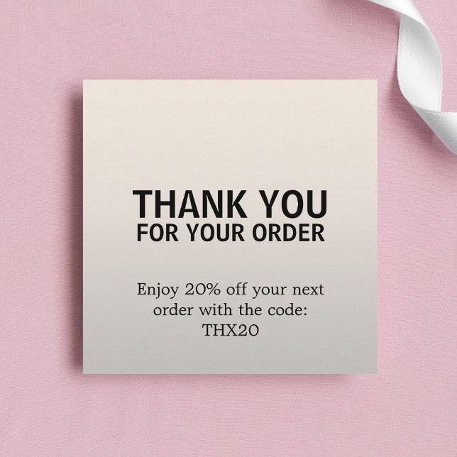 Cool Elegant Bold Silver Thank You Card Coupon (Creator Uploaded)