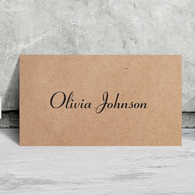 Cool Elegant Kraft Paper Handwriting Consultant Business Card (Creator Uploaded)