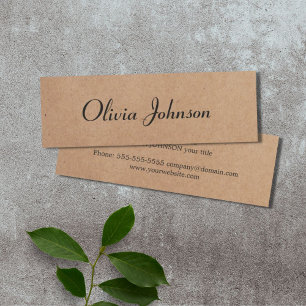 Cool Elegant Kraft Paper Handwriting Consultant Mini Business Card