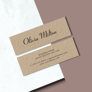 Cool Elegant Kraft Paper Handwriting Consultant Mini Business Card