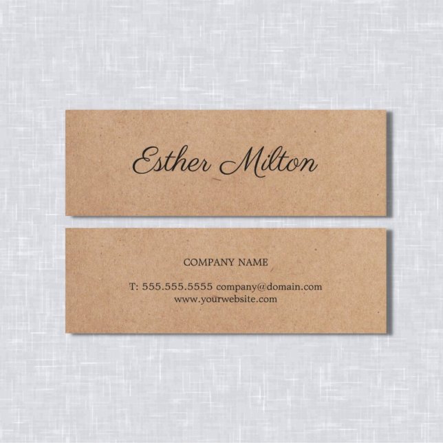 Cool Elegant Kraft Paper Handwriting Consultant Mini Business Card (Creator Uploaded)