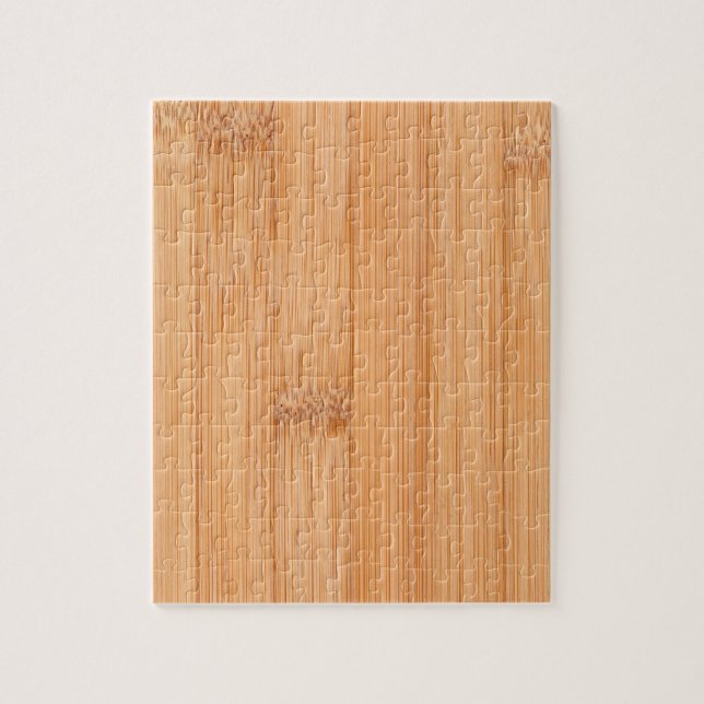 Cool elegant light brown bamboo wood print jigsaw puzzle (Vertical)