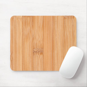 Cool elegant light brown bamboo wood print mouse pad
