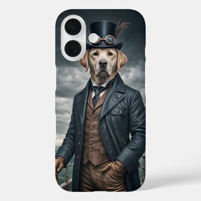 Cool Elegant Victorian Steampunk Labrador Dog Art Case-Mate iPhone Case (Back)