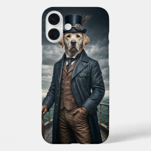 Cool Elegant Victorian Steampunk Labrador Dog Art iPhone 16 Plus Case